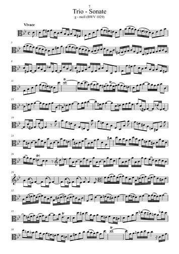 Noten/ Viola / Bratsche/ trio sonatas bach