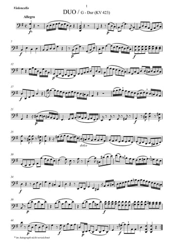 Wolfgang Amadeus Mozart/ Bearbeitung/transposition/duo