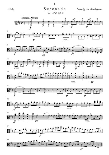 van beethoven/ partitur/ serenade