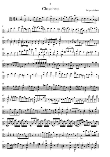 Chaconne, 2 VGeigen, Viola und Violine, Jaques Aubert