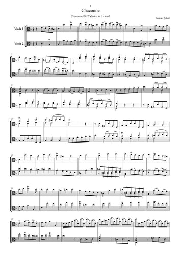 Chaconne Jaques Aubert, Sheet Music PDF Download