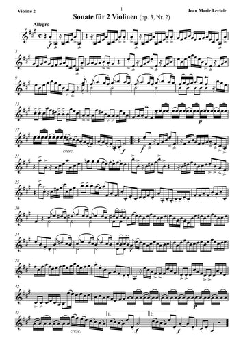 Jean-Marie Leclair/duos/barock/ partitur