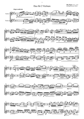 Max Reger/duo/Partitur