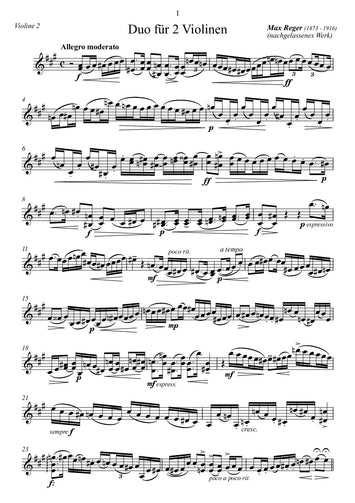 sheet music download/duo/ Max Reger